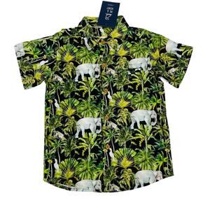 NWT Me & Henry 9/10Y Palm Print Woven Shirt